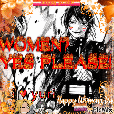 A Greeting Card For Women 'S Day With A Picture Of A Woman And The Words Women 'S Yes Please GIF