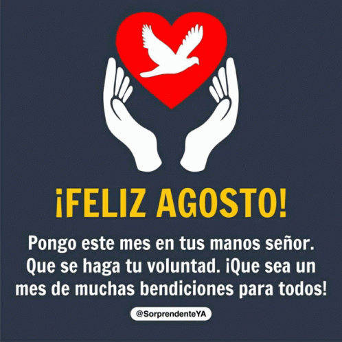 A Greeting Card That Says Feliz Agosto In Spanish GIF