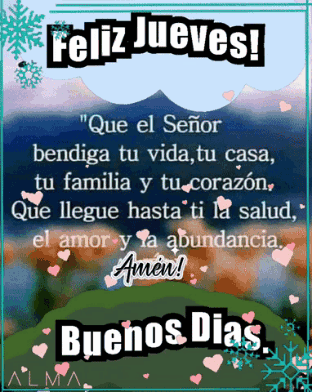 A Greeting Card That Says Feliz Jueves On It GIF