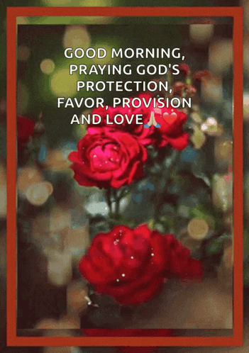 A Greeting Card That Says Good Morning Praying God 'S Protection Favor Provision And Love On Wednesday GIF
