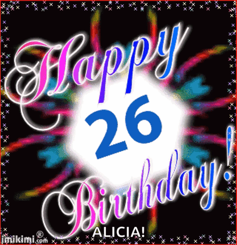 A Greeting Card That Says Happy 26Th Birthday GIF