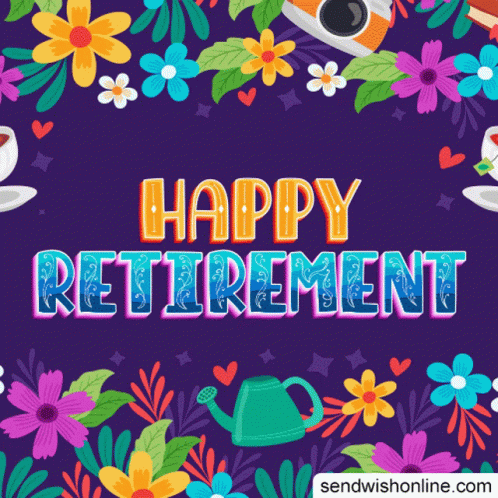 A Greeting Card That Says Happy Retirement GIF
