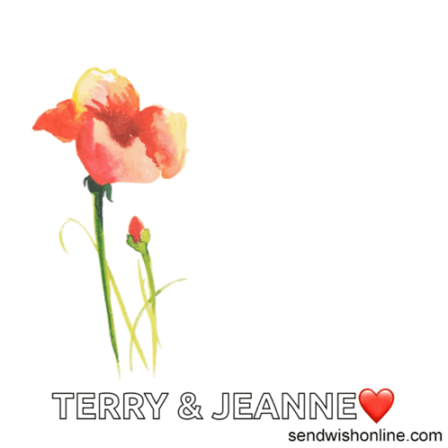 A Greeting Card That Says " Have A Wonderful Anniversary Terry And Jeanne " GIF
