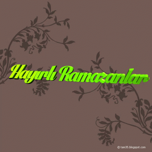 A Greeting Card That Says Hayırlı Ramazanlar On A Brown Background GIF