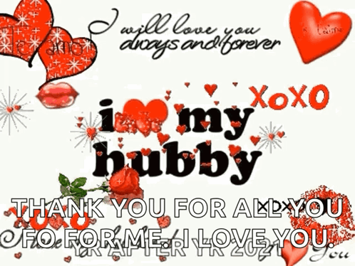 A Greeting Card That Says " I Love My Hubby " GIF