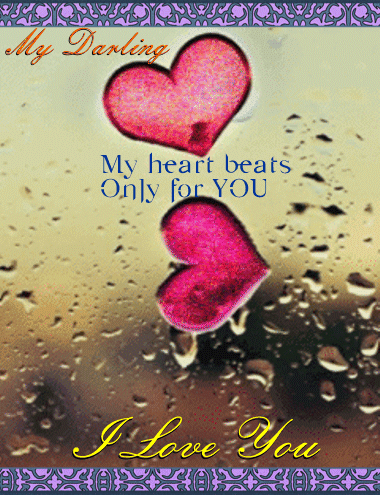a greeting card that says my darling my heart beats only for you