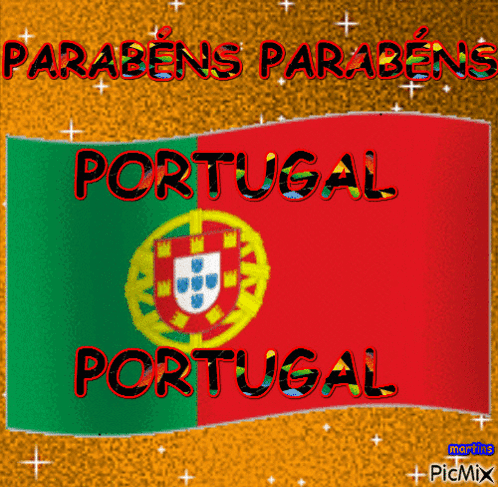 A Greeting Card That Says Parabéns Portugal On It GIF