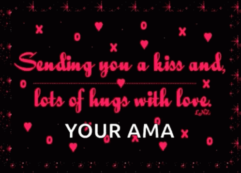 A Greeting Card That Says " Sending You A Kiss And Lots Of Hugs With Love " GIF