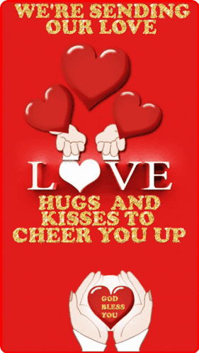 A Greeting Card That Says We 'Re Sending Our Love GIF