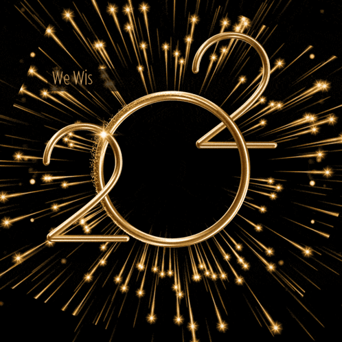 A Greeting Card That Says We Wish You A Happy New Year With Fireworks In The Background GIF