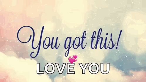 A Greeting Card That Says `` You Got This ! Love You '' With A Pink Heart In The Middle . GIF