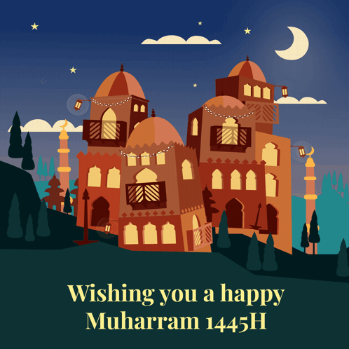 A Greeting Card Wishing You A Happy Muharram 145H GIF