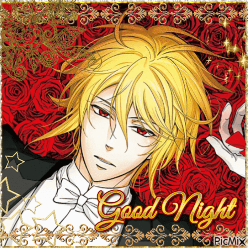 A Greeting Card With A Man In A Tuxedo And Bow Tie Says Good Night GIF