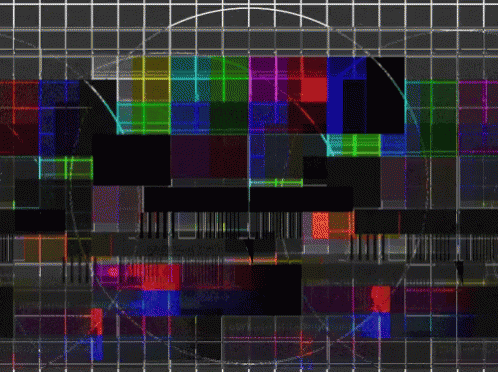A Grid Of Squares With A Circle In The Middle And A Rainbow Of Colors GIF