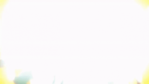 A Group Of Anime Characters Are Standing Next To Each Other In Front Of A Yellow Background . GIF