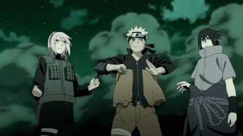 A Group Of Anime Characters Including Naruto And Sasuke GIF