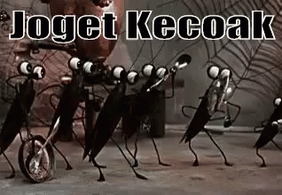 A Group Of Ants Are Dancing In A Row In Front Of A Spider Web . GIF