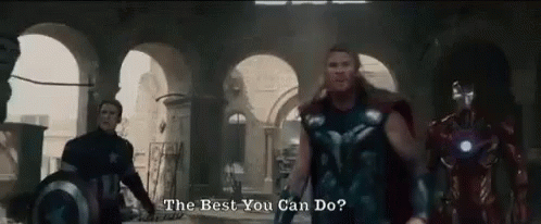 Avengers Standing Next To Each Other Thor Asking What They Can Do GIF