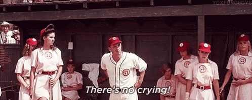 Baseball Players In Dugout No Crying GIF