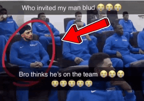 Basketball Players Sitting With Who Invited My Man Blud GIF