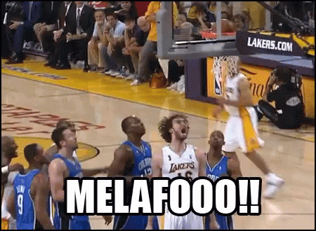 A Group Of Basketball Players On A Court With The Word Melafoooo In The Corner GIF