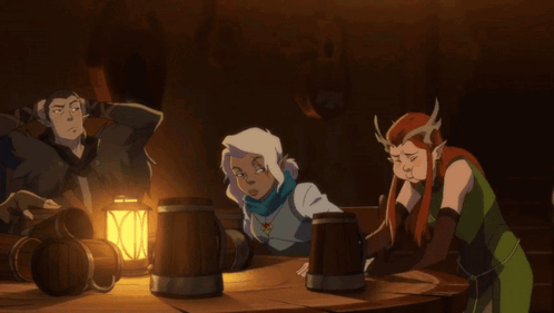 A Group Of Cartoon Characters Are Gathered Around A Table And One Of Them Has A Long Tongue Sticking Out GIF