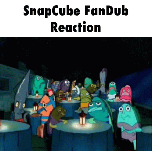 A Group Of Cartoon Characters Are Gathered Around A Table With The Words Snapcube Fandub Reaction Above Them GIF