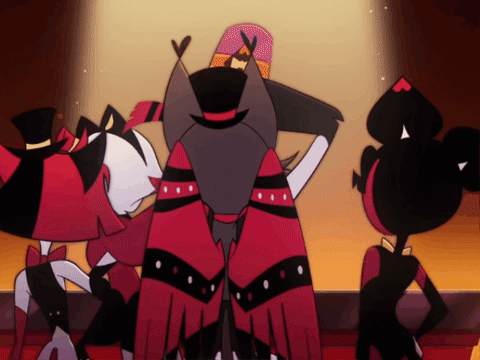 A Group Of Cartoon Characters Are Standing In A Circle With One Wearing A Top Hat GIF