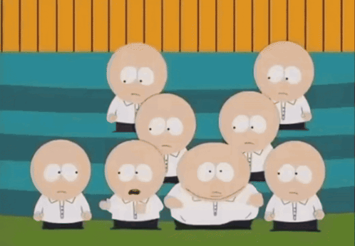 A Group Of Cartoon Characters Are Standing In A Pyramid GIF