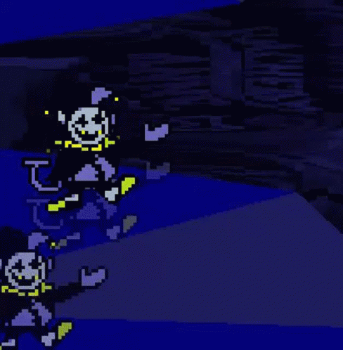 A Group Of Cartoon Characters Are Standing Next To Each Other In A Dark Room . GIF