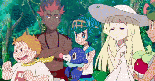 Cartoon Characters Standing In Woods GIF