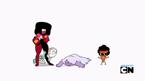 A Group Of Cartoon Characters Are Standing Next To Each Other With Cn On The Bottom GIF