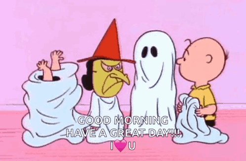 A Group Of Cartoon Characters Are Standing Next To Each Other With Ghosts . GIF