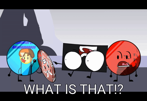 A Group Of Cartoon Characters Are Standing Next To Each Other With The Words What Is That On The Bottom GIF