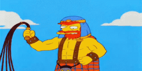 A Group Of Cartoon Characters Are Tied Up With Ropes And Standing Next To Each Other . GIF
