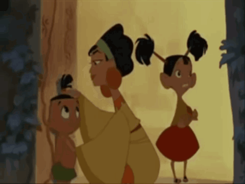 A Group Of Cartoon Characters Including A Woman And Two Girls GIF