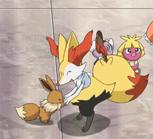 Group Of Cartoon Characters Including Eevee And Fox GIF