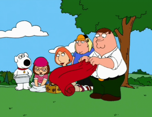 A Group Of Cartoon Characters Including Peter Griffin GIF