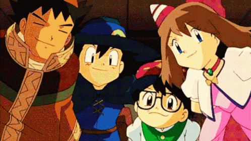 Group Of Cartoon Characters Posing GIF