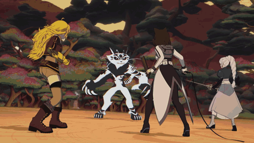 A Group Of Cartoon Characters Standing Next To Each Other Including A Tiger GIF