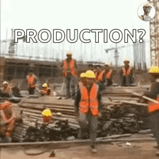 A Group Of Construction Workers Are Working On A Construction Site And They Are Wearing Hard Hats And Safety Vests . GIF