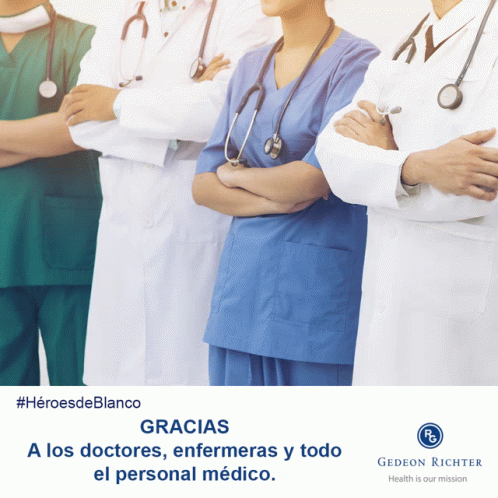 A Group Of Doctors And Nurses Standing In A Line With Their Arms Crossed GIF