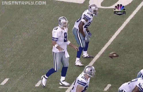 A Group Of Football Players On A Field With A Nbc Logo In The Corner GIF