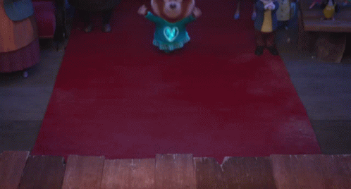 A Group Of Foxes Wearing Hearts On Their Shirts GIF