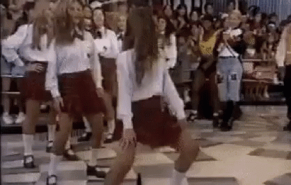 Girls Dancing In Front Of Crowd GIF