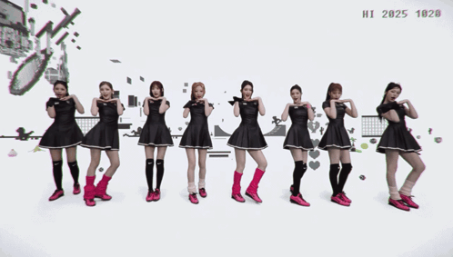 A Group Of Girls Are Dancing In Front Of A Screen That Says Hi 2025 10:28 GIF