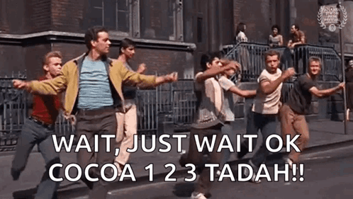 Men Dancing On Street With Man Saying Wait GIF