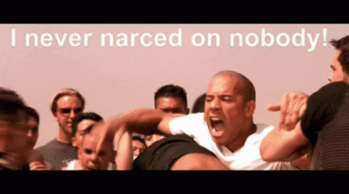 A Group Of Men Are Fighting With The Words I Never Narced On Nobody In The Background GIF