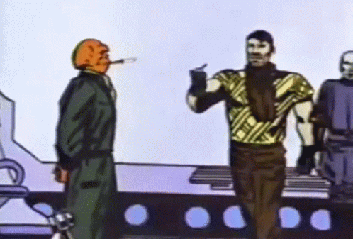 A Group Of Men Are Standing Next To Each Other On A Stage . GIF