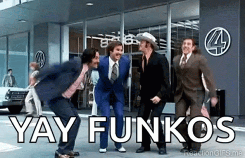 A Group Of Men In Suits And Ties Are Dancing On The Sidewalk . GIF